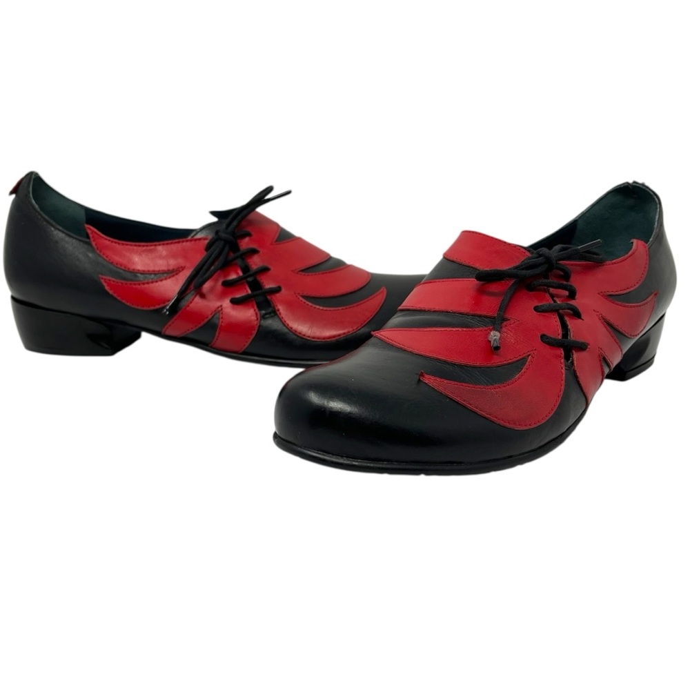 Vladi handmade leather applique lace-up flats EU 40